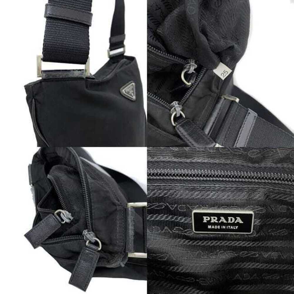 Prada Shoulder Bag Black Silver Nero Black Tessuto Sacoche Triangle Plate - Picture 10 of 10